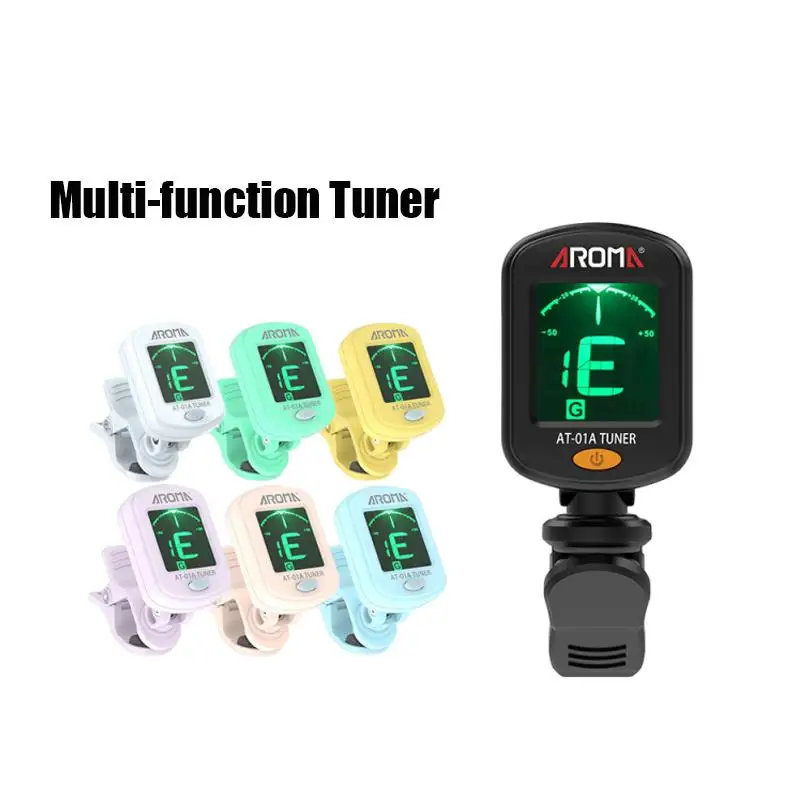 Colorful AT-01A Guitar Tuner Rotatable Clip-on Tuner Digital Electronic LCD Display For Acoustic Guitar Bass Ukulele Guitar