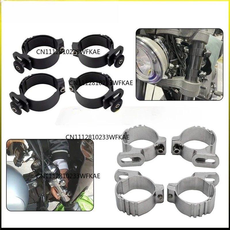 4x Front Fork Mount Clamps 35-55mm Windshield Fairing Bracket Hardware Support For Harley Dyna Street Bob Low Rider S Wide Glide
