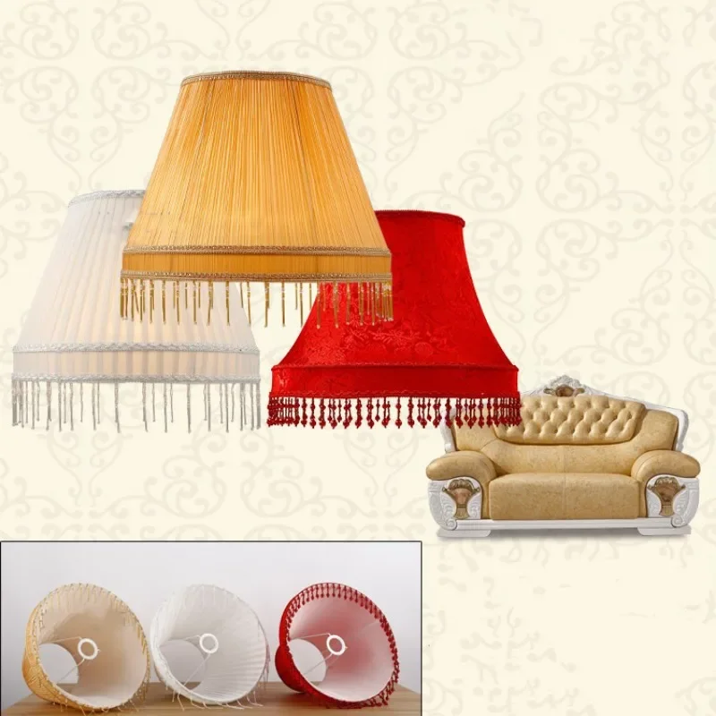 Fringe Lampshades 25/30/35cm Cloth Bead Light Shade Lamp Cover for Floor Table Lamps Pendant Bar Living Room Decor Lamp Shades