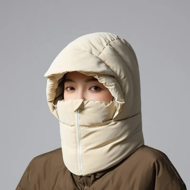 Winter fleece-lined hat for outdoor activities cycling windproof, full-coverage ear and face protection unisex warm beanie hats