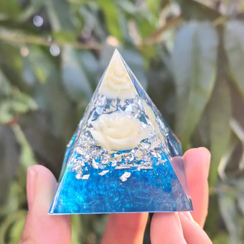 Ball Pyramid Crystal Gravel Epoxy Resin Home Desktop Handmade Ornament Gift