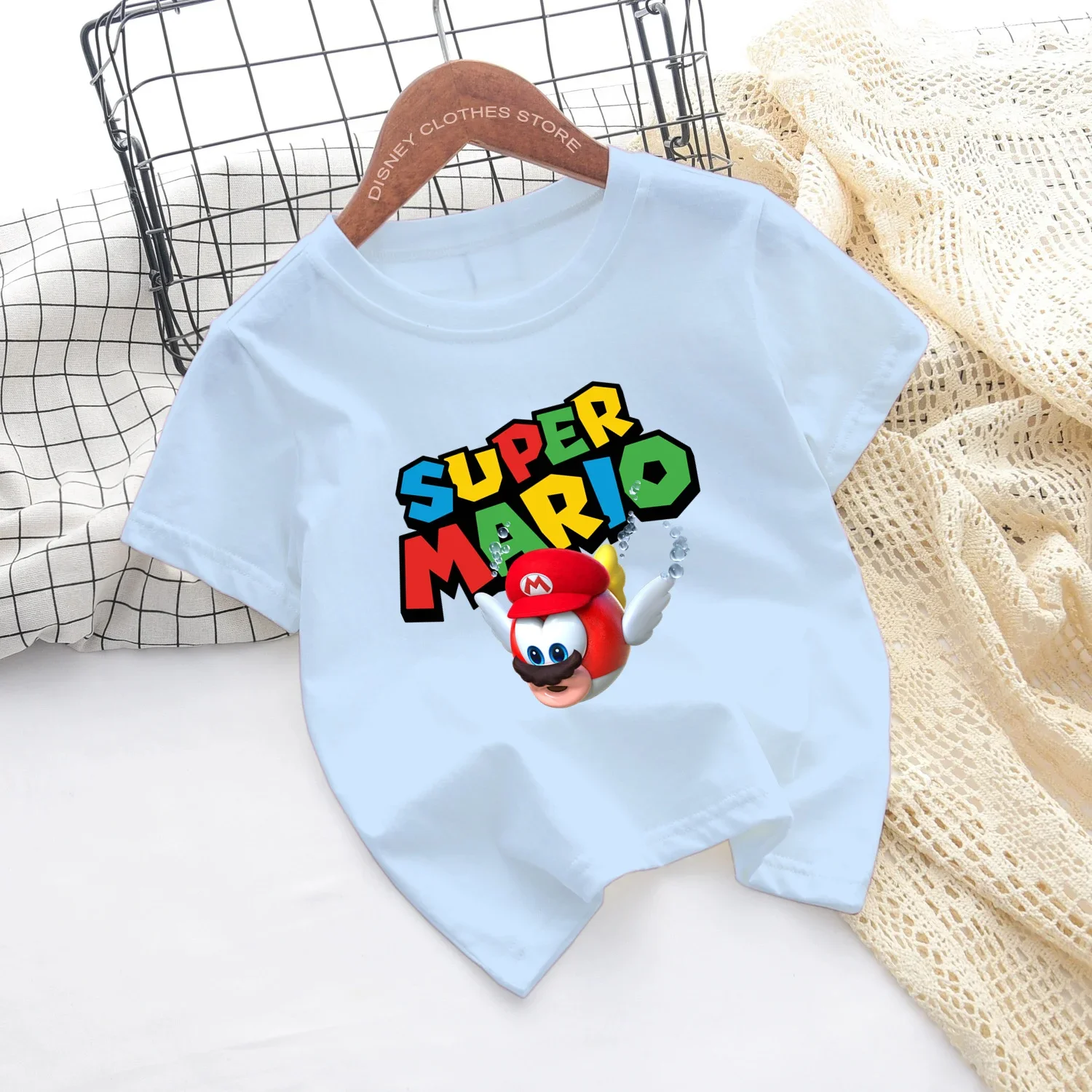 2024 Kids Clothes Cartoon Tops Tee Marios-bros T-shirts For Boys Girls T Shirt Children's Clothing Tops T-shirt Boy Baby Tees