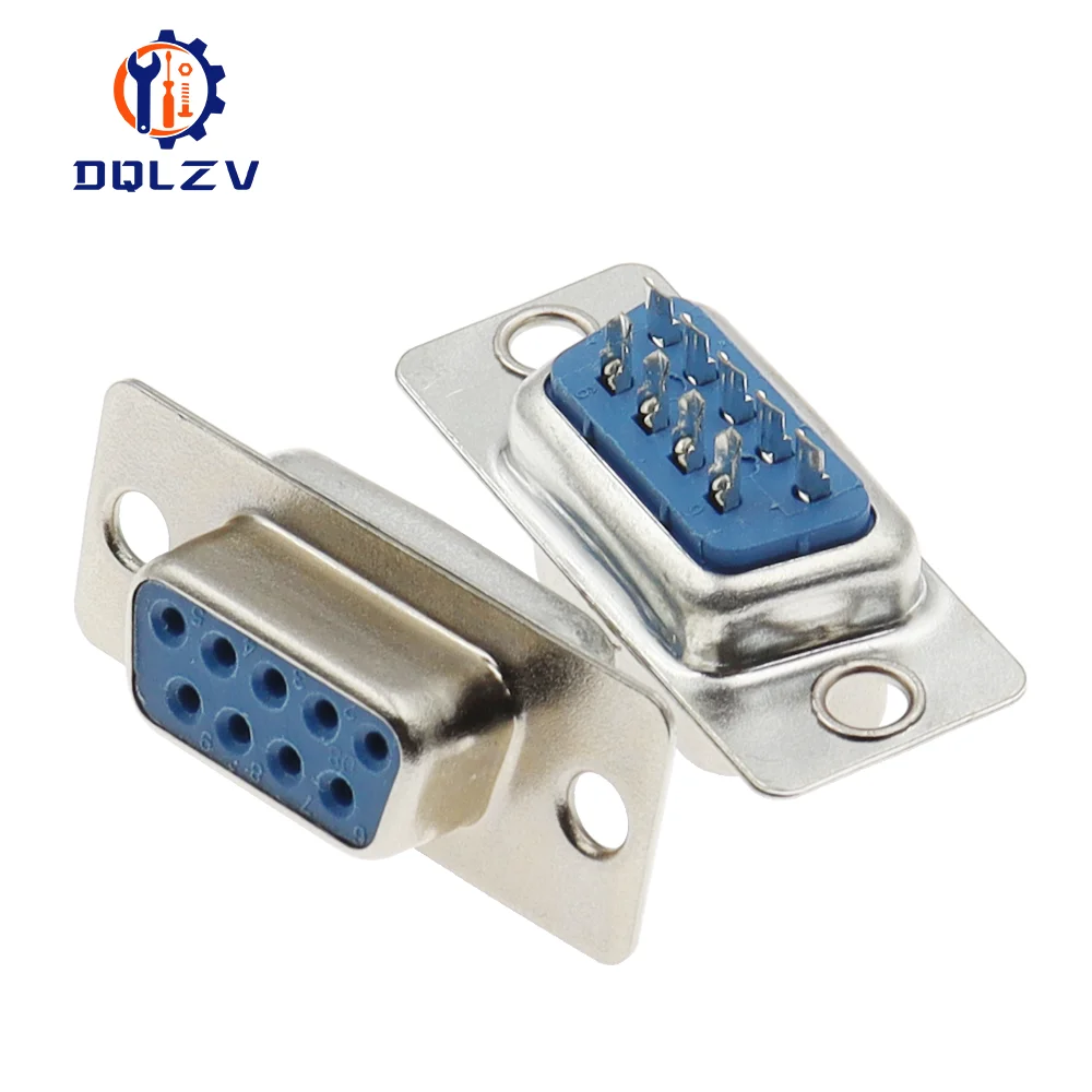 5/10PCS DB9 Adapter Connector Core RS232 Serial COM Plug Connectors Hole/Pin Female Male Port Socket DP9 Plastic Case