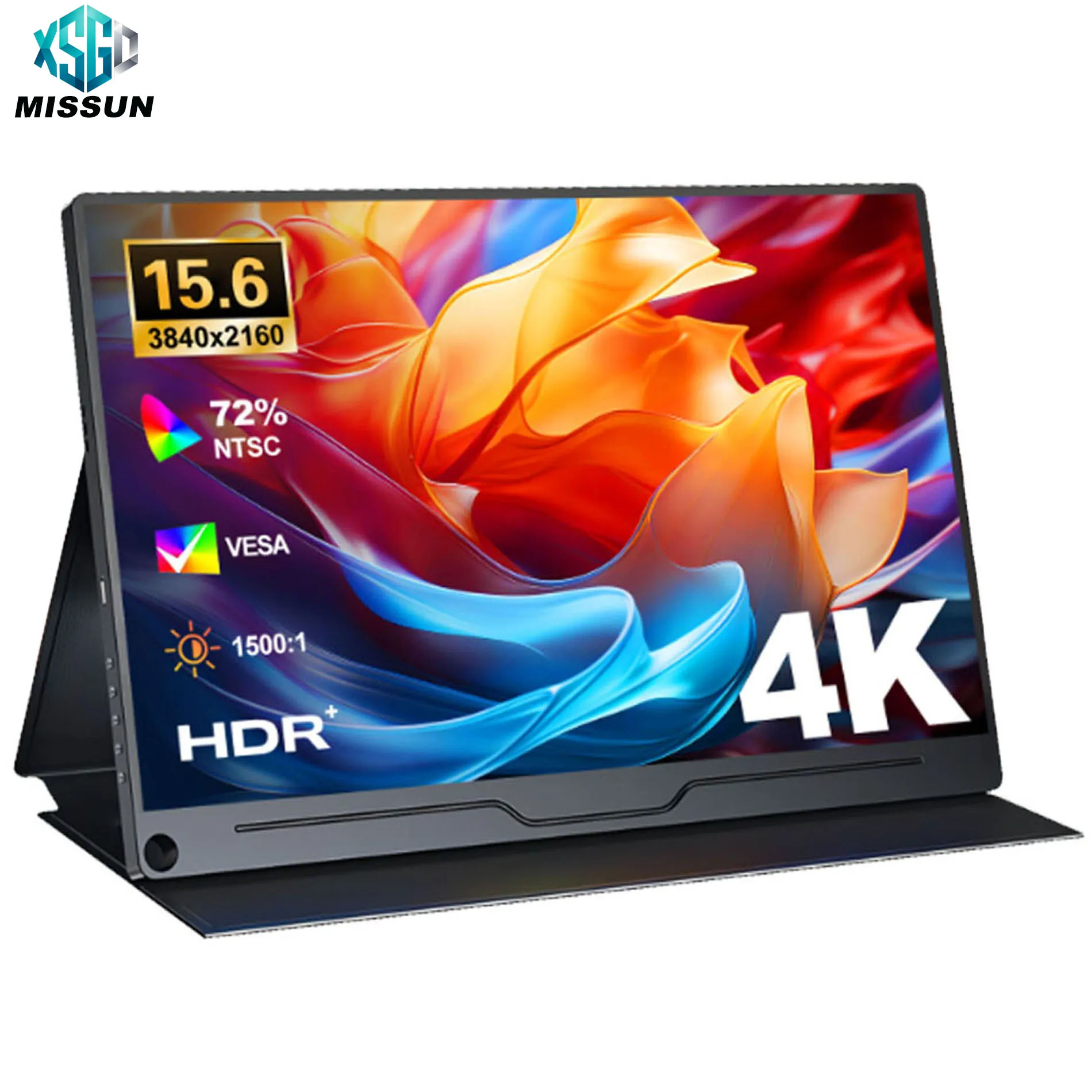 Monitor portátil HOWENS de 15.6 pulgadas para computadora portátil, 3840X2160 72 NTSC 100 sRGB USB C HDMI, pantalla externa de viaje para segundo ordenador, juegos