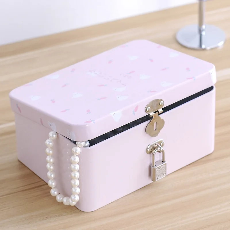 Creative Password With Lock Storage Box Tin Box Desktop Storage And Organization Storage Box Small box Cosmetics Box