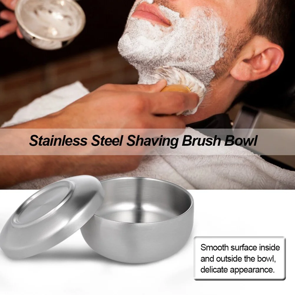 Shaving Bowl Soap Cream Cup Menlidlather Beard Mug Care Hair Brush Lids Stainless Grooming Shave Mustache Tool Facial