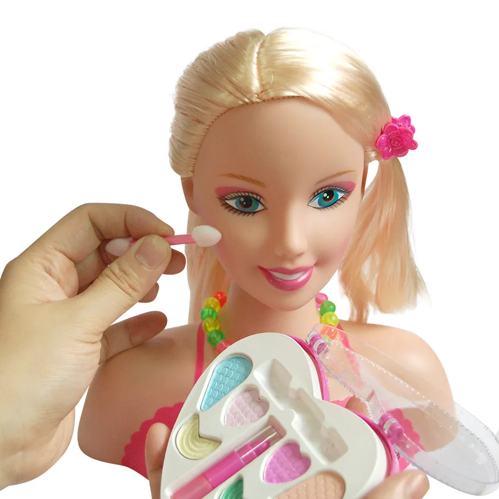 Mode Nette Halbkörper Make-Up Frisur Puppe Mannequin Kopf Spielzeug Kinder Prinzessin Dress Up Praxis Schöne Mädchen Spielen Haus Spielzeug