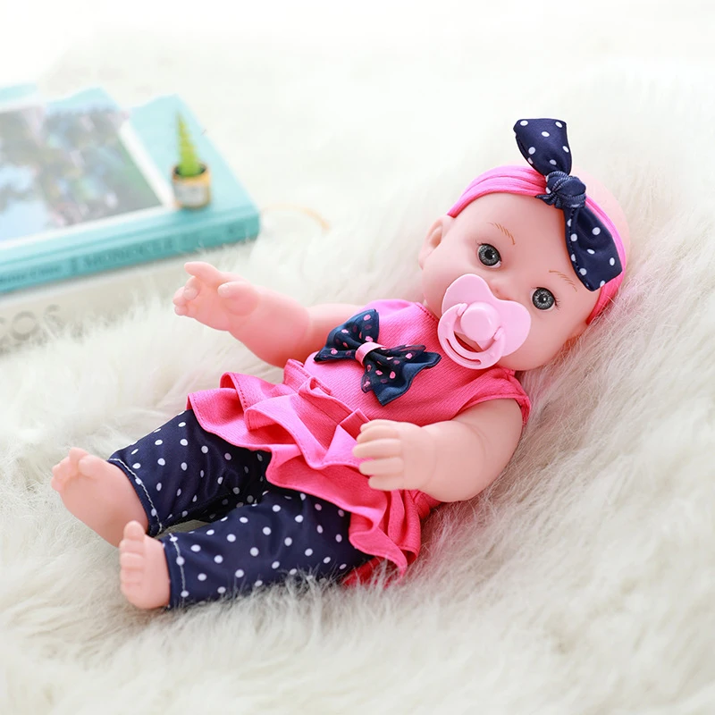 1pcs 30cm Mode Band Baby Simulatie Pop Rustgevende Reborn Baby Kinderen Speelgoed Meisjes Zacht Rubber Babypop Kinderen verjaardagscadeau