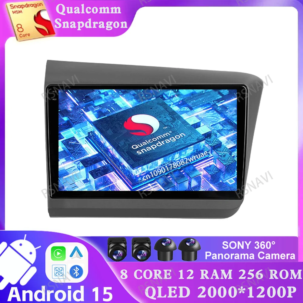 Android 15 Car Radio For Honda Civic 2011-2013 2014 2015 Snapdragon Motorcycle Accessories Stereo Golf 4 Obd2 Scanner Keyring BT