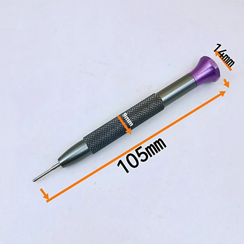 AA01-Set di cacciaviti per orologi Manico spesso ad alta durezza Strumento di riparazione per orologi in acciaio ad alta velocità con 5 punte per viti 0,8 mm-1,6 mm + 1,4 mm
