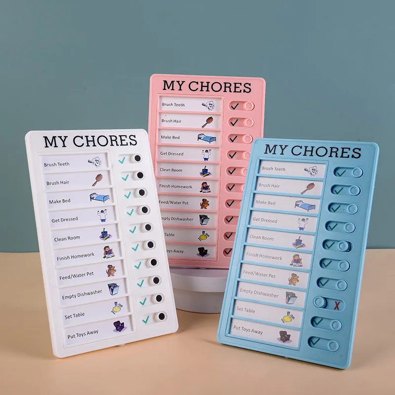 Kids Chore Chart Plastic Checklist Task Board Detachable To Do List My Chores Schedule Reminder Chart for Home Routine Planning