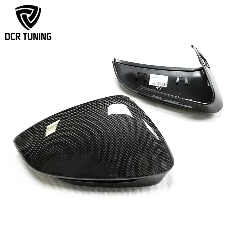 For Audi Carbon Fiber Mirror Caps  Q4 E-tron ID.4 ID.5 2020+ With Blind Spot Assist Rear Mirror Casing