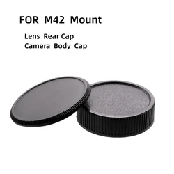 M42 Rear Lens Cover+Camera Body Cap Anti-dust Protection ABS Plastic Black for M42 42mm Screw  Mount Camera Accessories