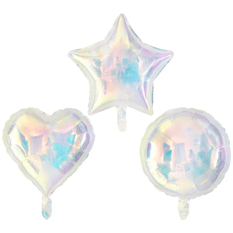 19Inch Laser Transparent Foil Balloon Star Heart Helium Air Globos for Kids Adult Birthday Wedding Decoration Party Balloons