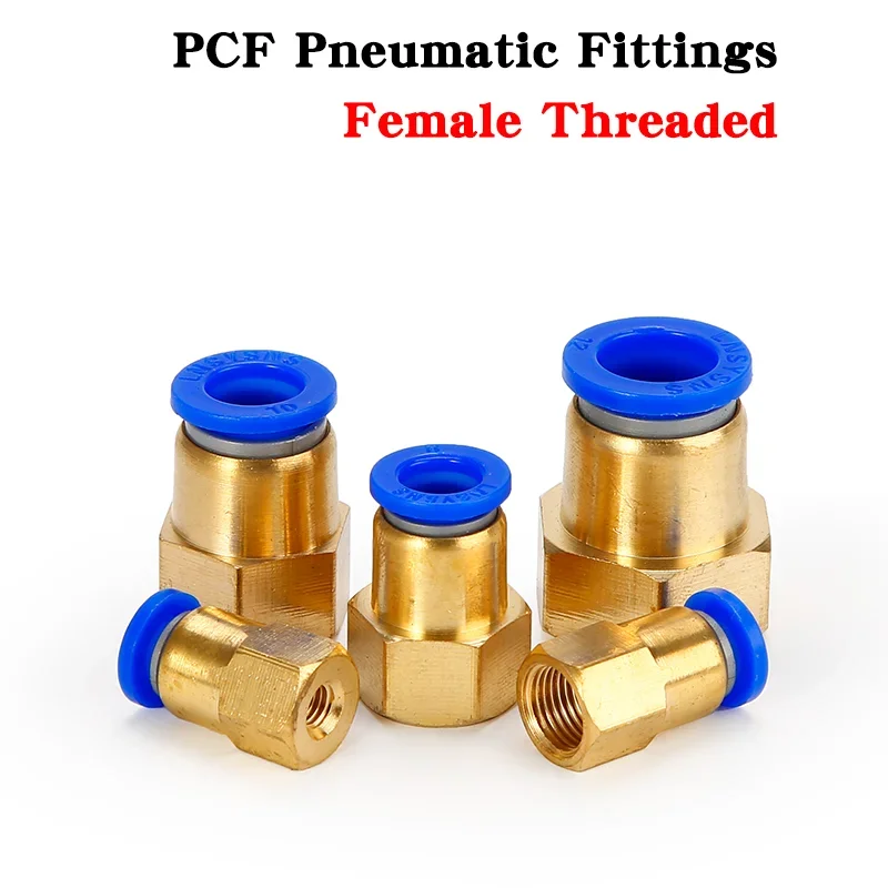 

50 PCS PCF Pneumatic Air Connector 4 6 8 10 12mm Hose Tube 1/8" 3/8" 1/2" 1/4" BSP Female Thread Brass Quick Pipe Joint Fitting