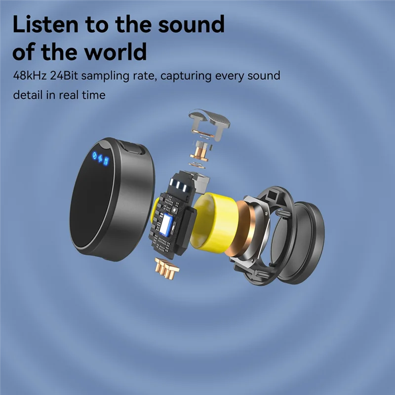 Mikrofon Nirkabel ABAC-Lavalier Pengurang Kebisingan dengan Kotak Pengisi Daya Mikrofon Kerah Magnetik Mikrofon Perekaman Video Audio