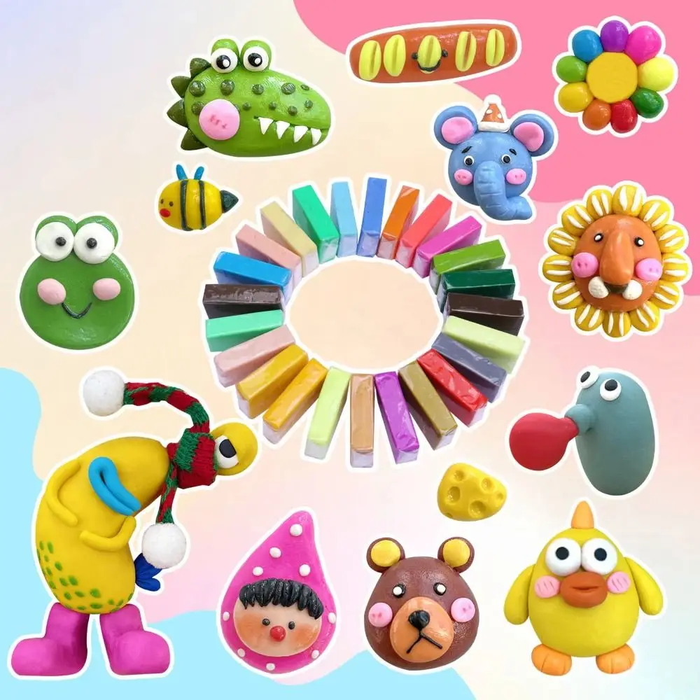 Party Activity DIY Earring Jewelry Polymer Clay Non-Toxic 24/32Color Clay Blocks Stone Plastic Handmade Clay Starter Kit