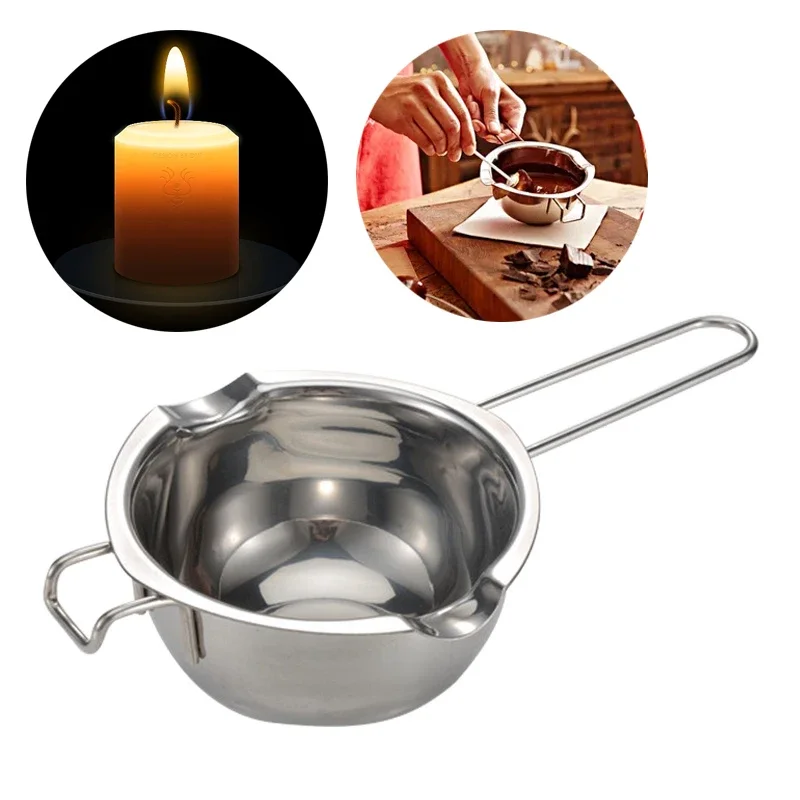 Stainless steel Candle Melting Pot Food Grade Chocolate Ice Cubes Butter Candy Melting Container Baking and Candle Making Kit