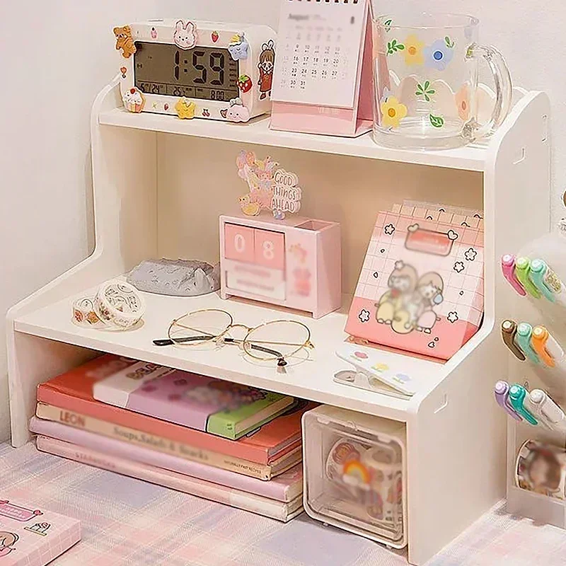 

Storage Box Desktop Cosmetic Organizer without Drawer Storages Rack Stationery Desk Holder Home Bedroom Books Sundry Organizers