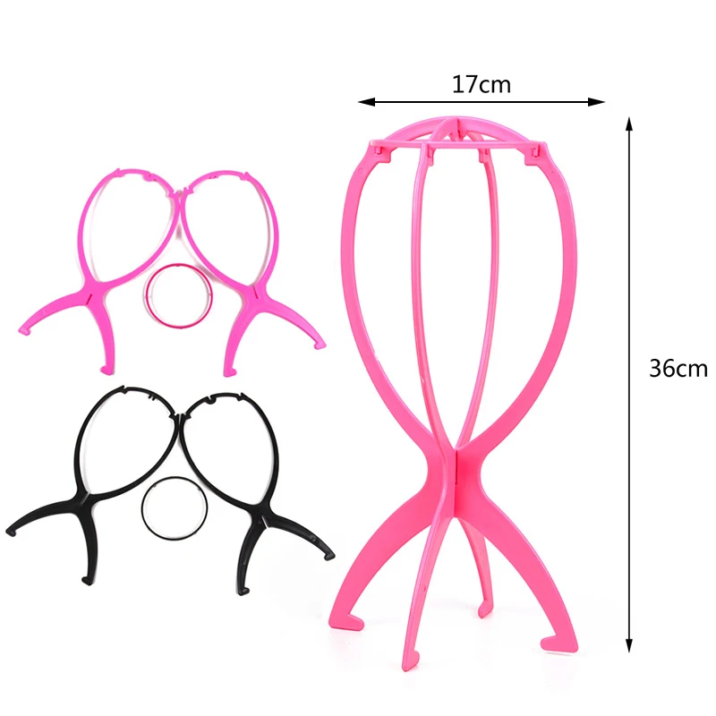 Zwarte Pruik Staat Voor Meerdere Pruiken Roze Pruik Hoofd Stand Voor Styling Draagbare Opvouwbare Pruik Stand Voor Hoed Pruik Accessoires Wit 1Pcs