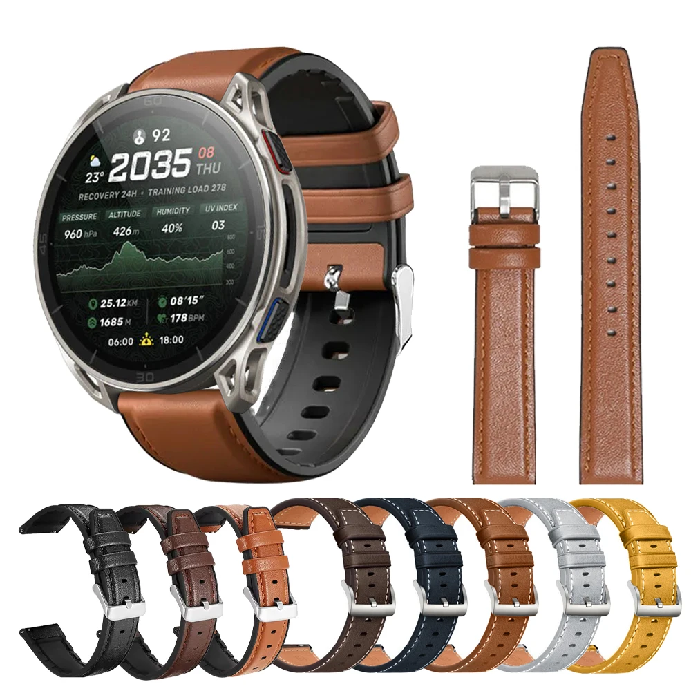 Rubber Leather 22mm Strap For Amazfit Cheetah 2 Ultra 48mm/BALANCE 2 Band Watchband For Amazfit GTR 4 Bip 6 5  Replace Wristband