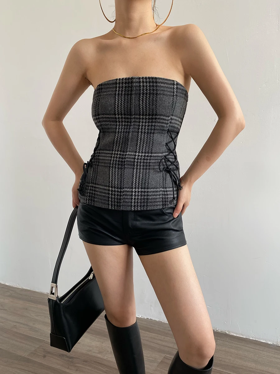 

Топ-бандо Acupstudio Jiangyou с завышенной талией, в клетку, женский, сексуальный, утягивающий, для ношения под одеждой, в стиле ретро, уличный, стандартной длины