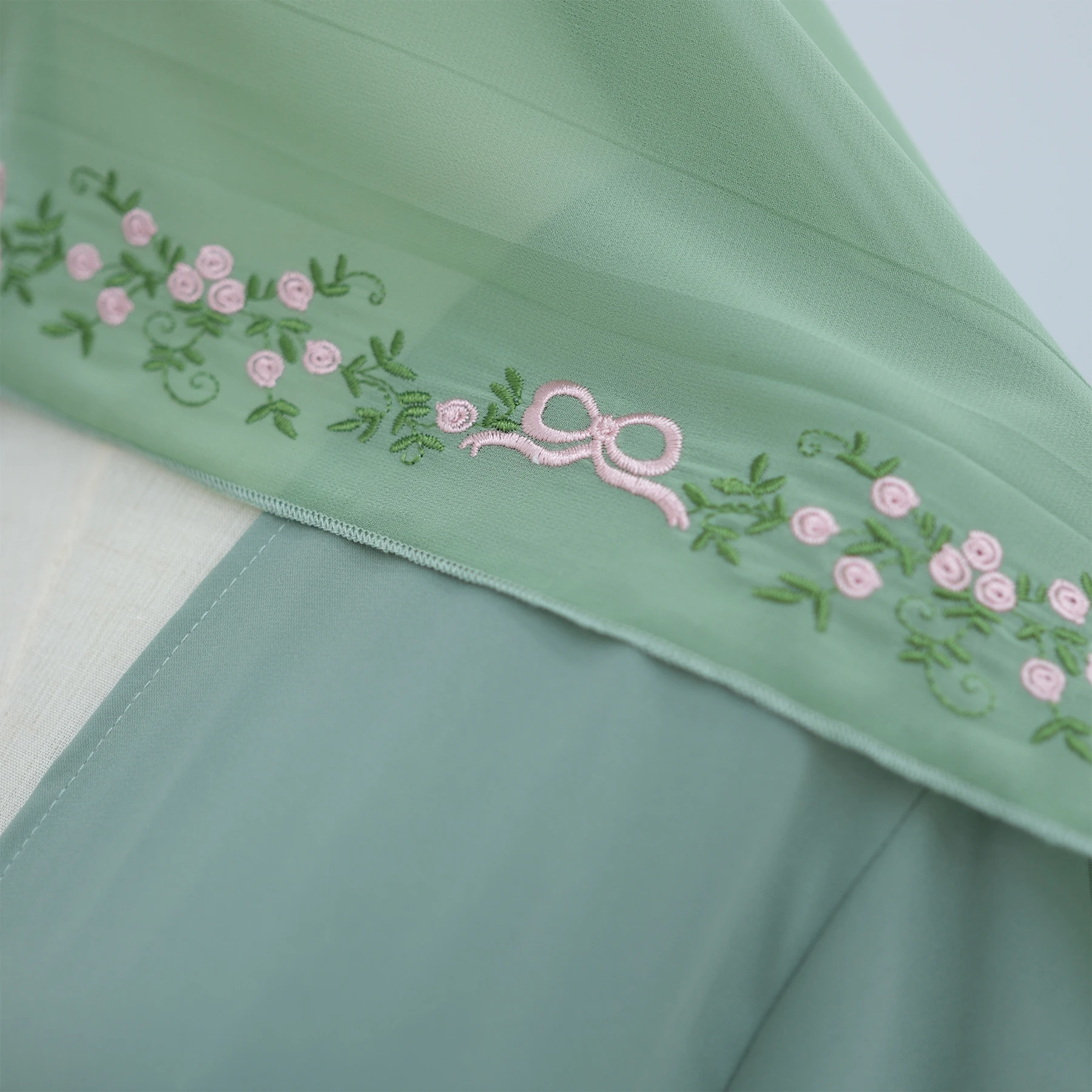 Sweet Floral Embroidery Dubai Abayas for Women, Open Front Kimono Abaya Hijabi Outfit, Evening Party Ramadan Islamic Clothing