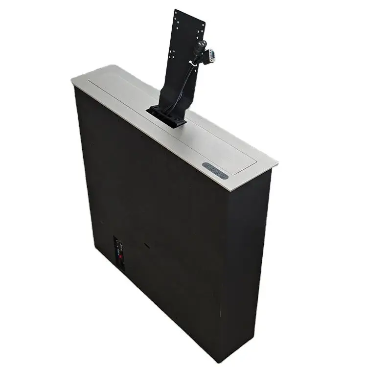 Hidden Motorized Monitor Lift Retractable 19 Inch LCD Monitor Lift for Conference Room Paperless Conference System