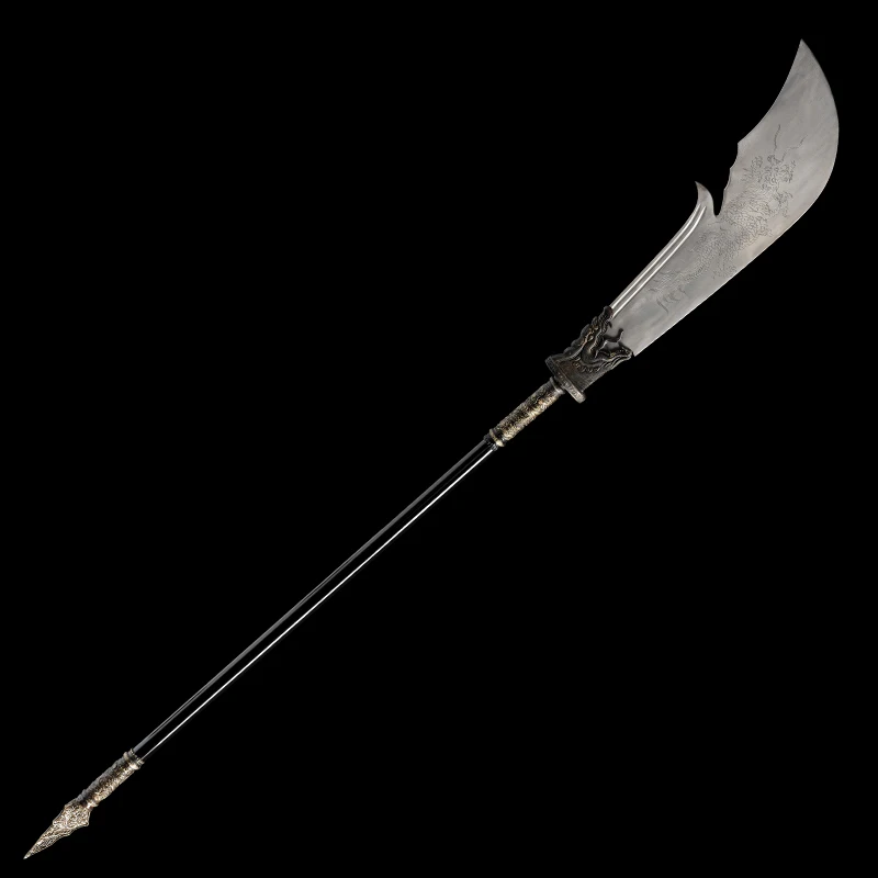 220cm Chinese Guan Gong Broadsword Folded Steel Blade Full Size Real Metal Handle Martial Arts Training Dragon Sword Home Decor