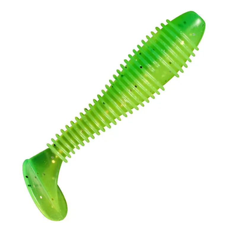 

LIZARD 20 PCS Silicone T-Tail Worm Soft Fishing Lure Soft 55mm 65mm 75mm Spiral Swinging Artificial Bait