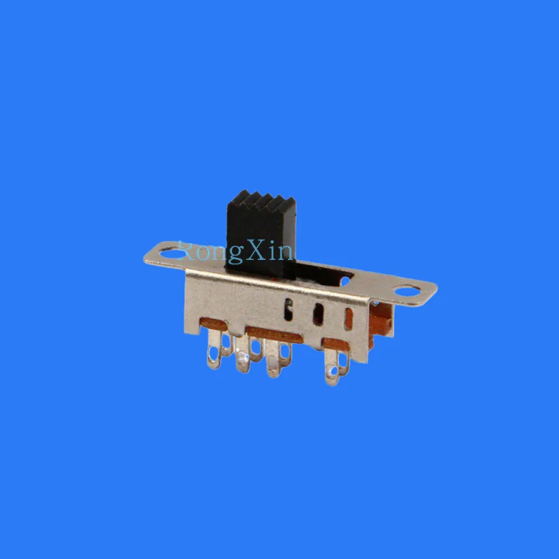 100pcs/ SS-23E04 2P3T G6 vertical double row 8-pin three-speed toggle switch with screw hole ear dial power on