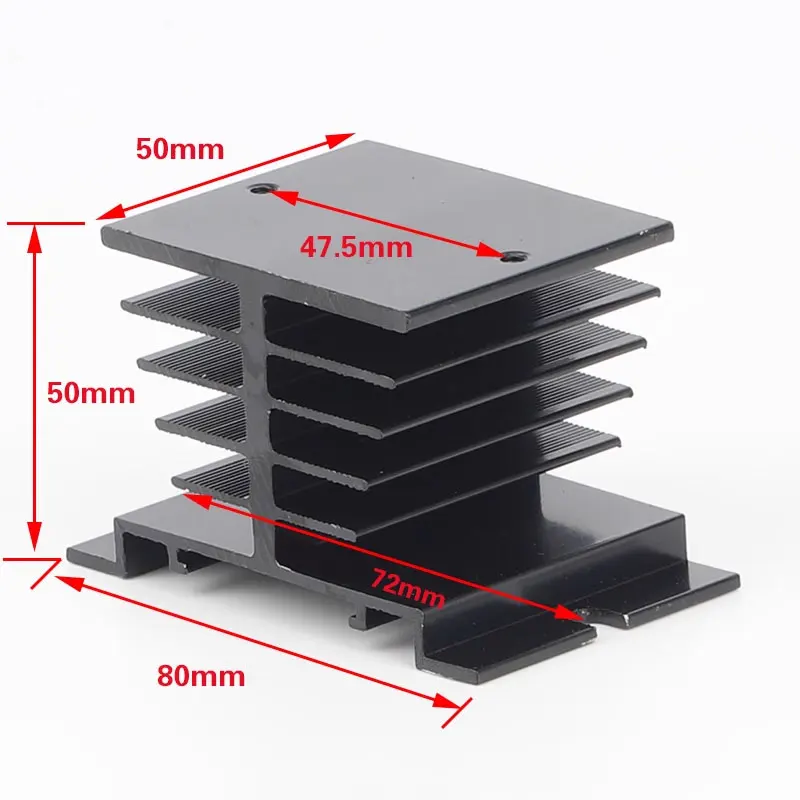 Disipador de Calor de Aluminio I-50 para Relé de Estado Sólido Monofásico (SSR) de 10A a 40A, Radiador de Disipación, Último Modelo para Montaje en Riel