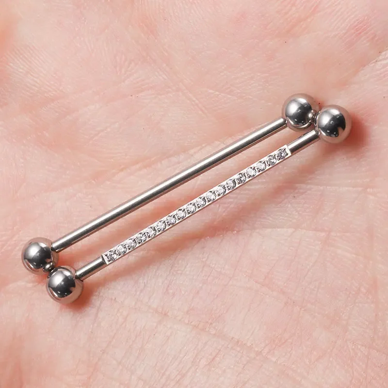F136 Implant Grade Titanium 14G Internal Thread Industrial Barbell Piercing 38mm Bar for Upper Ear Cartilage for Men and Women