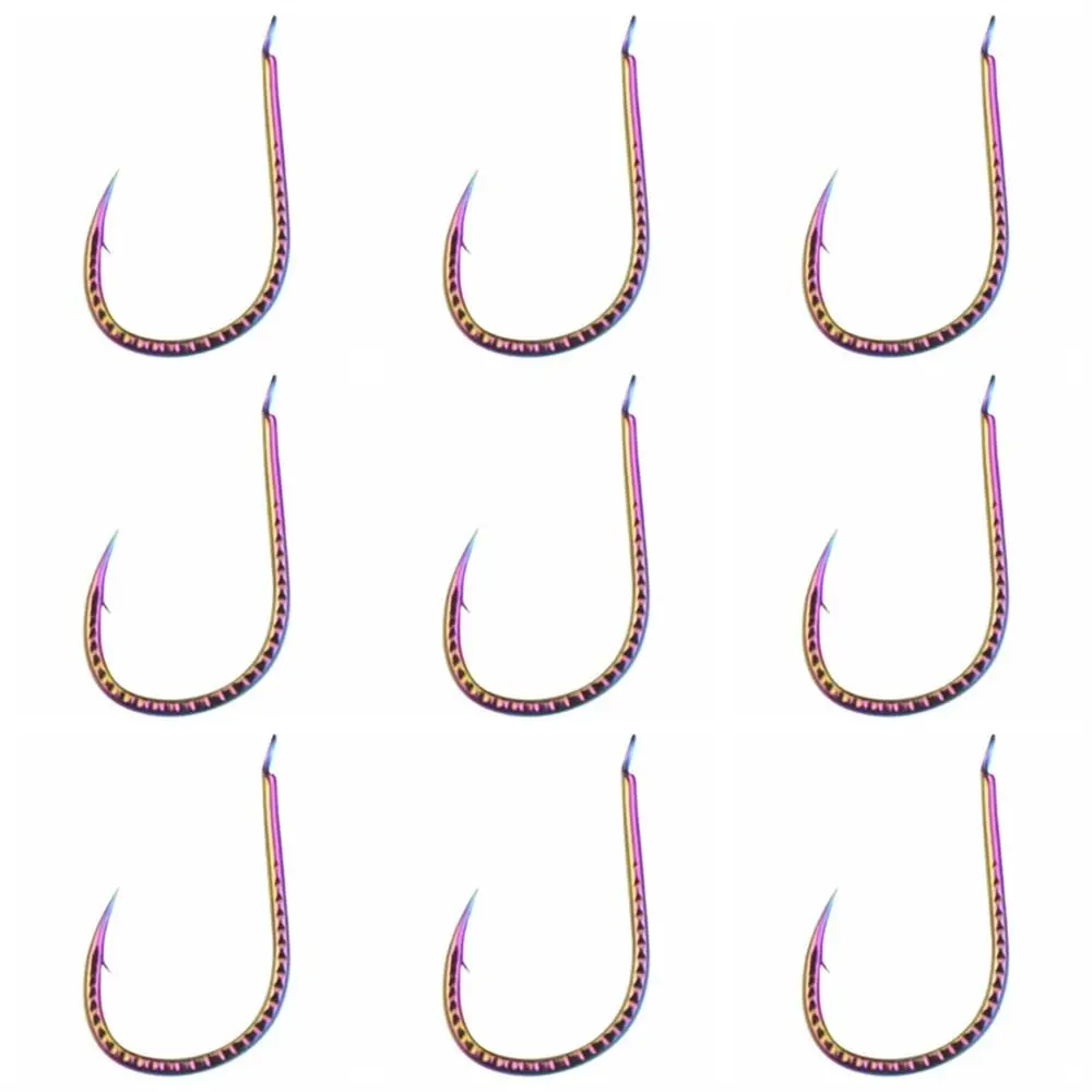 50Pcs Long Handle Isni Fish Hook Thin Sharp Colorful Fishing Hook Strengthen High Carbon Steel Barbed Hook Crucian Carp