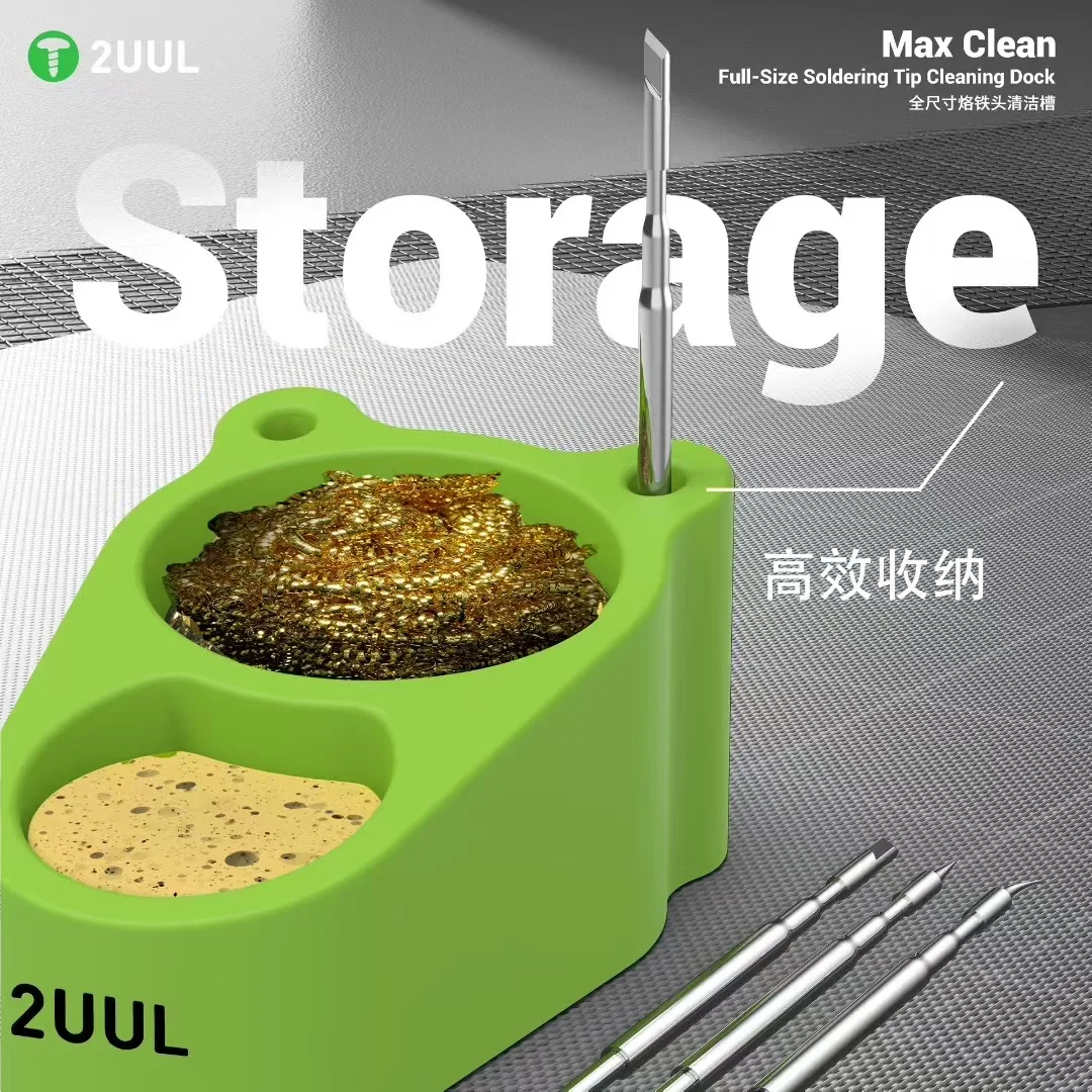 2UUL soldering iron tip cleaning tank solder electric soldering iron detinning copper wire coil sponge heating core cleaner