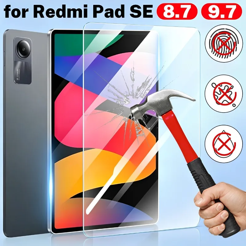 

1-2Pcs 9H Tempered Glass for Xiaomi Redmi Pad SE 8.7/9.7 HD Clear Anti-scratch Screen Protective Film for Redmi Pad SE Series