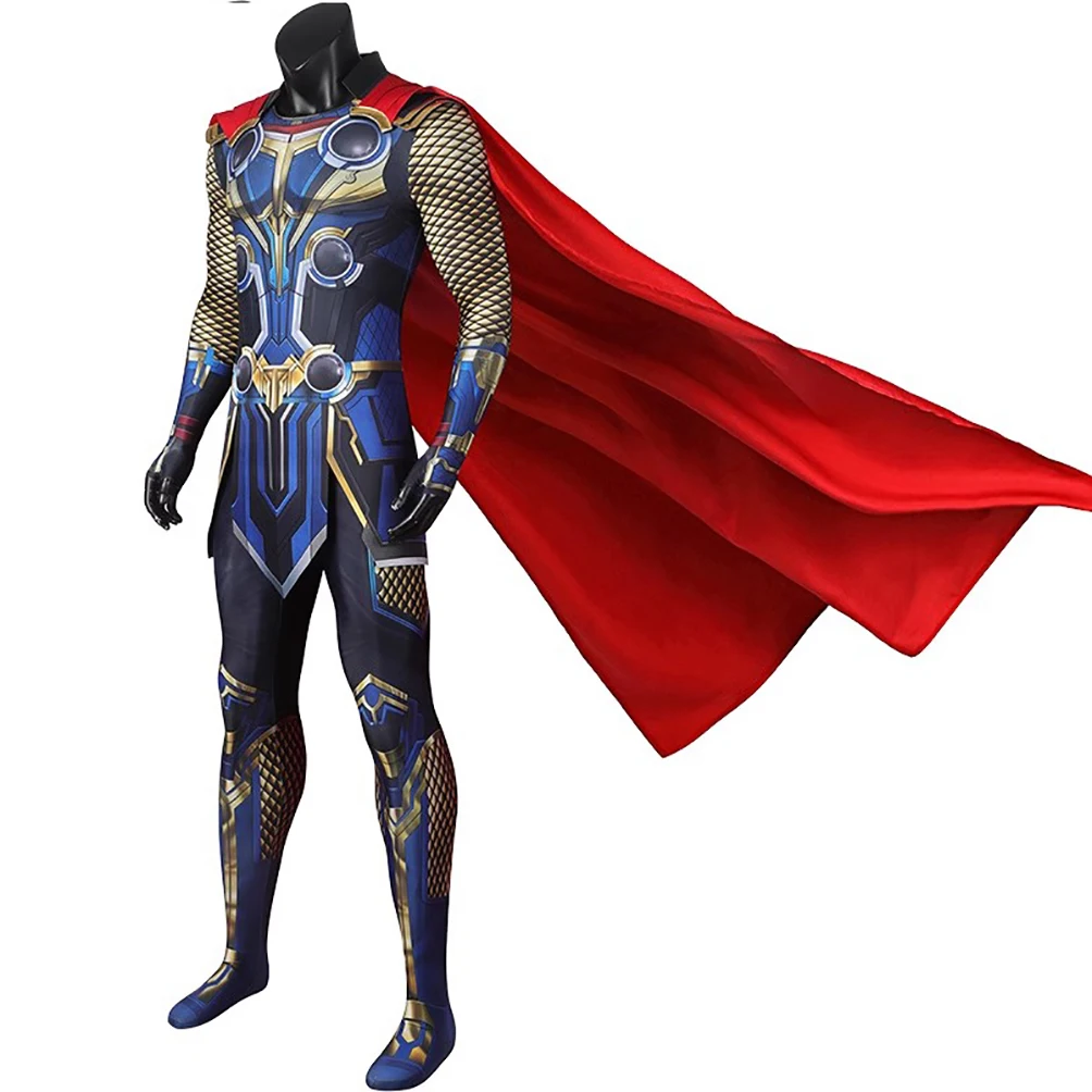 Thor Love and Thunder Cosplay Costume Adult Bodysuit Thor Outfit Cape Halloween Suit - Image 2