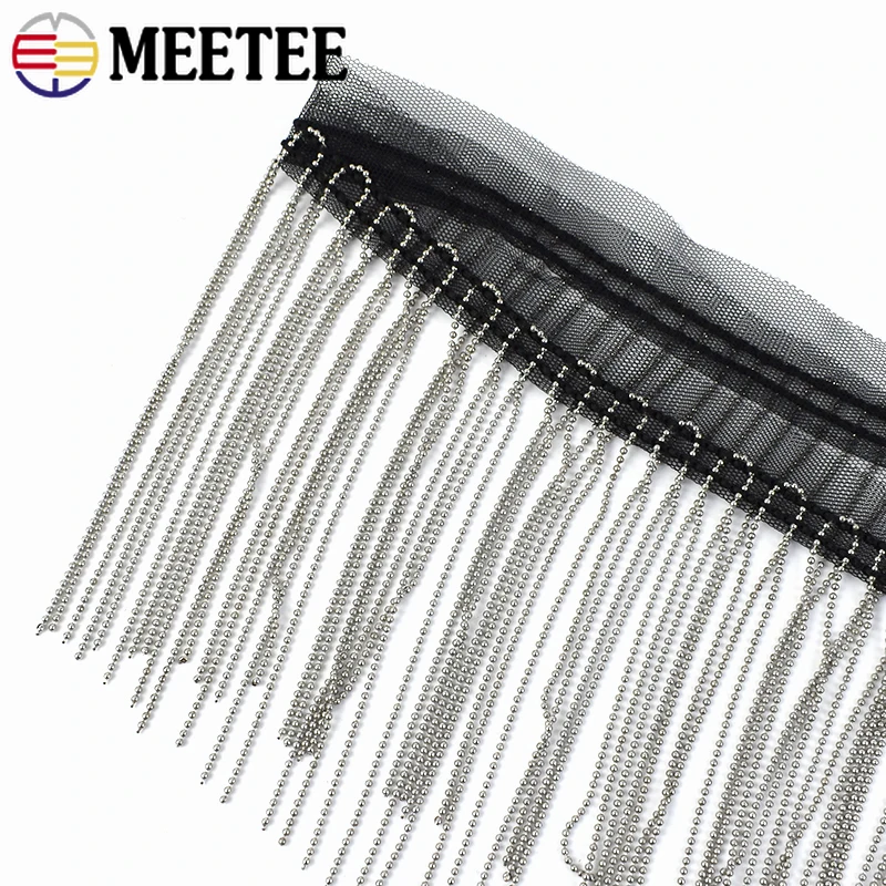 

2Yards 6/9/10/12/15cm Metal Beaded Lace Tassel Fringes Curtains Chain Party Clothes Dresses Bead Fringe Trim Sewing Accessories