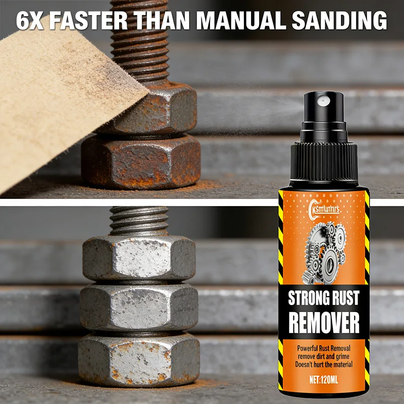 Fasilawei Car Home Rust Remover Spray - Quick Corrosion Removal for Wheel Brake Metal Hardware