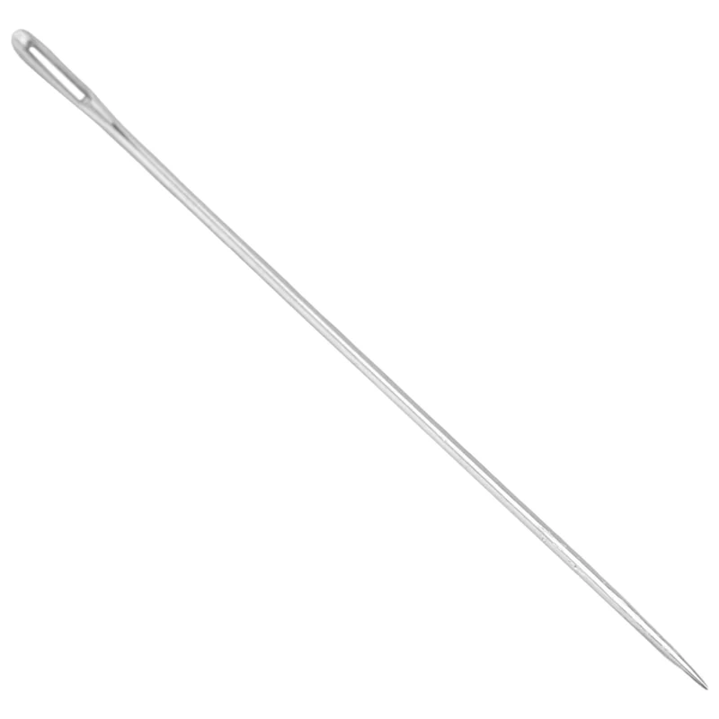 Durable 2Pcs Wooden Needle Case With 12 Gold Tail Back Hanging Needles And 4 Large-Eye Leather Stitching Needles For Handmade Se