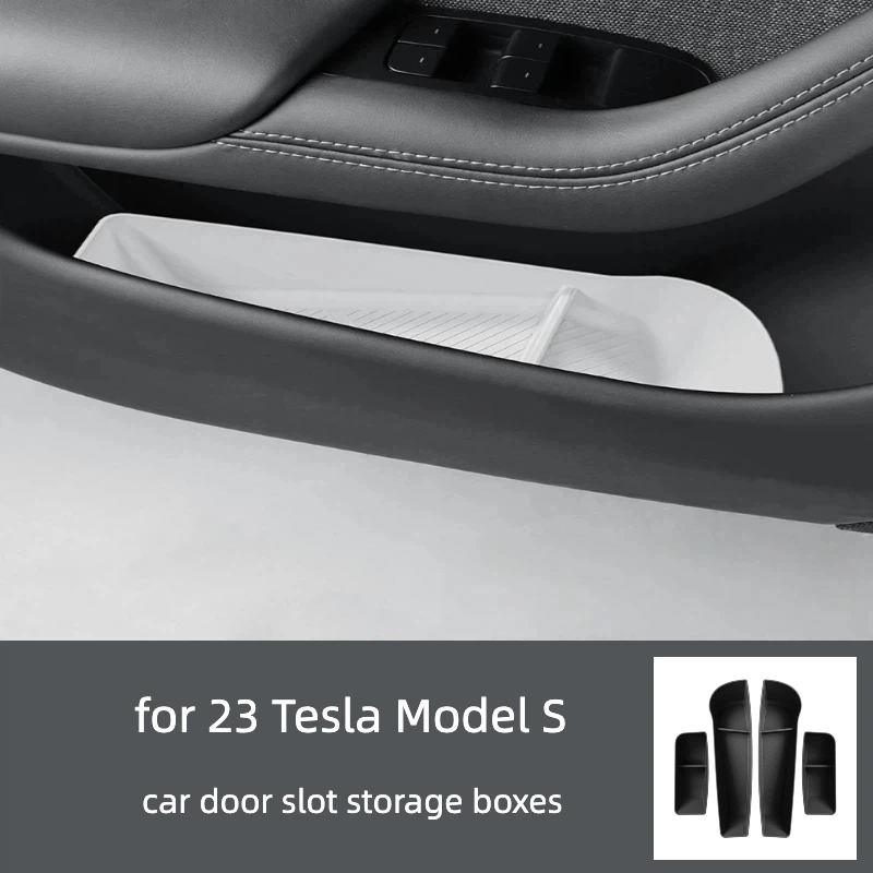 Suitable for 23 Tesla Model S door storage boxes Tesla car door slot storage boxes TPE door side boxes