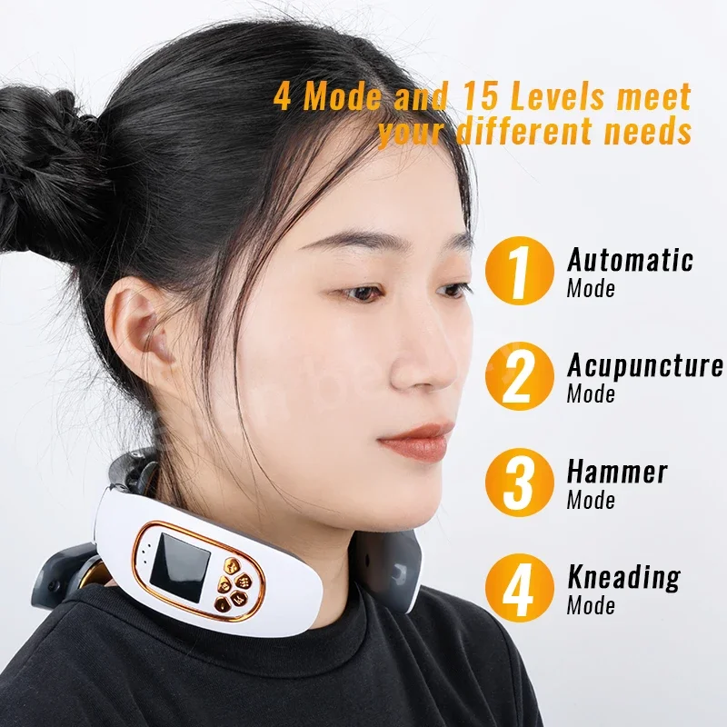 Intelligent 6 head and neck Massager shoulder and neck massager electric pulse multi-function neck protector