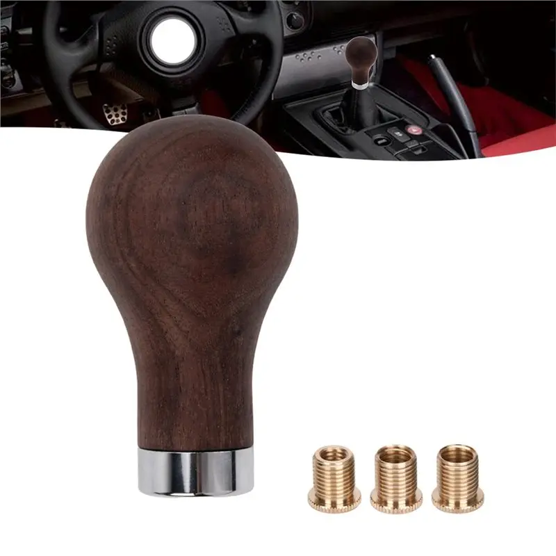 NEW HOT In Stock-Solid Wood Manual Gear Shift Knob-Vintage Handle(Adapter Nut) For Car Interior Modification