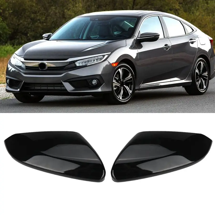 Pair Glossy Black Side Mirror Cover Cap Housing Compatible with Honda Civic 20162019 2020 2021 Honda Insight 20192021, Direct Re