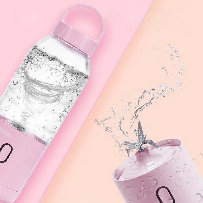 Batidoras inalámbricas, exprimidores portátiles de 500ML, mezclador eléctrico de frutas y verduras, licuadora para procesador de alimentos, Extractor de jugo