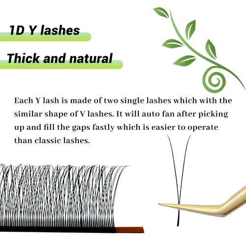 Imagen 2 del producto LAKANAKU 1D Y Extensiones de Pestañas Volumen Suave PBT 2D YY Volumen de Pestañas Brasileiro Y Cilia y Volumen Brasileño Cilios