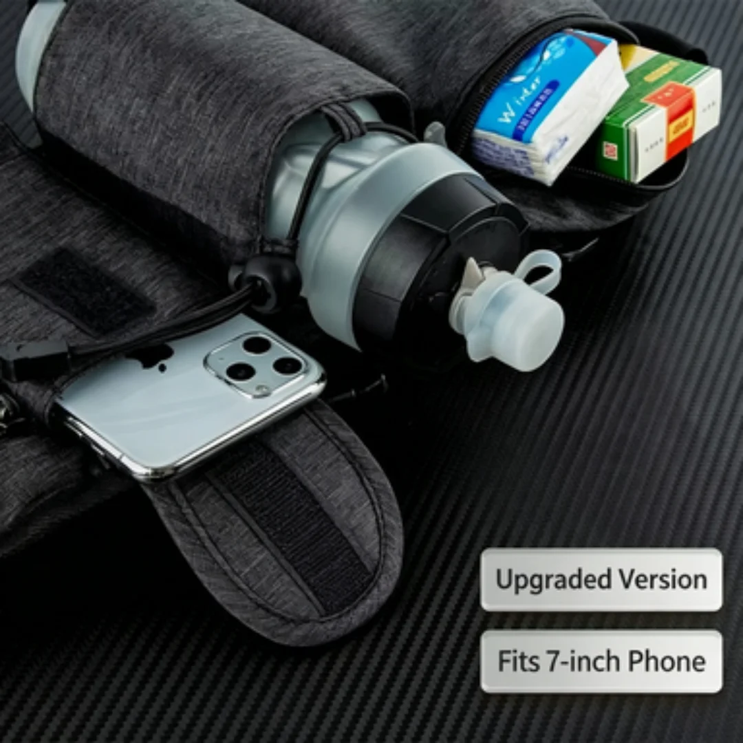 Water Bottle Waist Bag, Marathon Running Sports Waist Bag, Men's and Women's Multi-Functional Water Bottle Bag, Outdoor Cycling Fitness Mobile Phone Bag