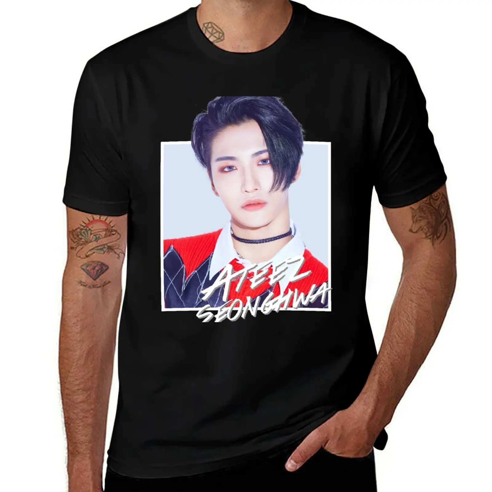 Ateez - Seonghwa T-Shirt Casual Daily Wear Short Sleeve Top T-Shirt