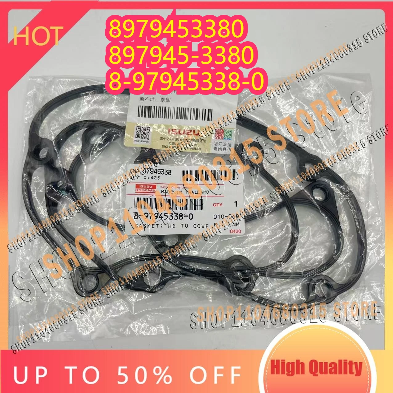 

Hot Sale Excavator Gasket To Valve Cylinder Head Cover 8979453380 897945-3380 8-97945338-0 ZX130B CX130B 4JJ1 Valve Cover Gasket