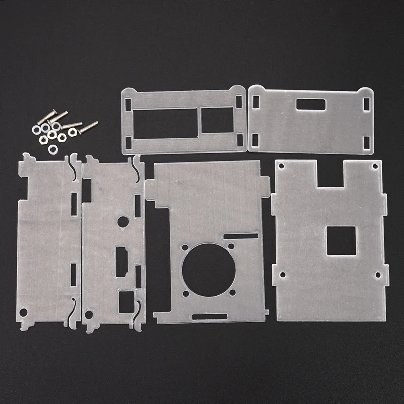 For Raspberry Pi 3 Model B+(Plus) Acrylic Case Transparent Box Cover Shell + Cooling Fan+Aluminum Heat Sink For Raspberry Pi 3 M